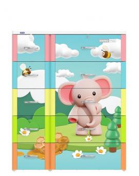 Tủ nhựa Shino 5 tầng 10 hộc đa sắc